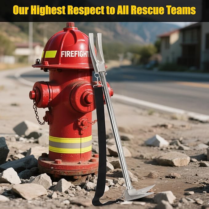 30" Halligan Bar Firefighter Tool, Halligan Forced Entry Tool with Shoulder Strap for Fire Rescue, Tactical Breaching & Emergency Breach