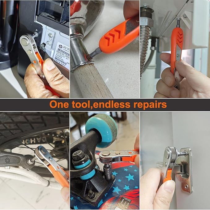 Right Angle Screwdriver 24 in 1 Ratchet Screwdriver Set with Mini Ratchet Wrench for Tight Spaces, Bike Repair & DIY Projects