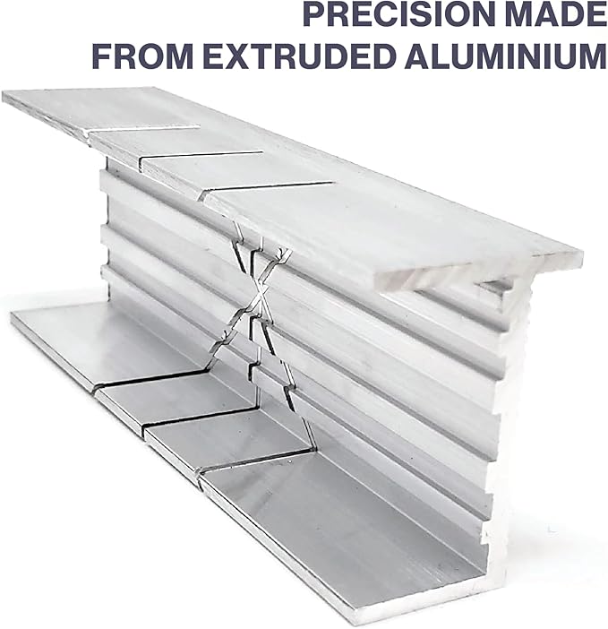 Excel Blades Metal Mitre Box - Small 6-Inch Aluminum and Steel Tool for Wood, Plastic, and Soft Metals, 2 Cutting Angles