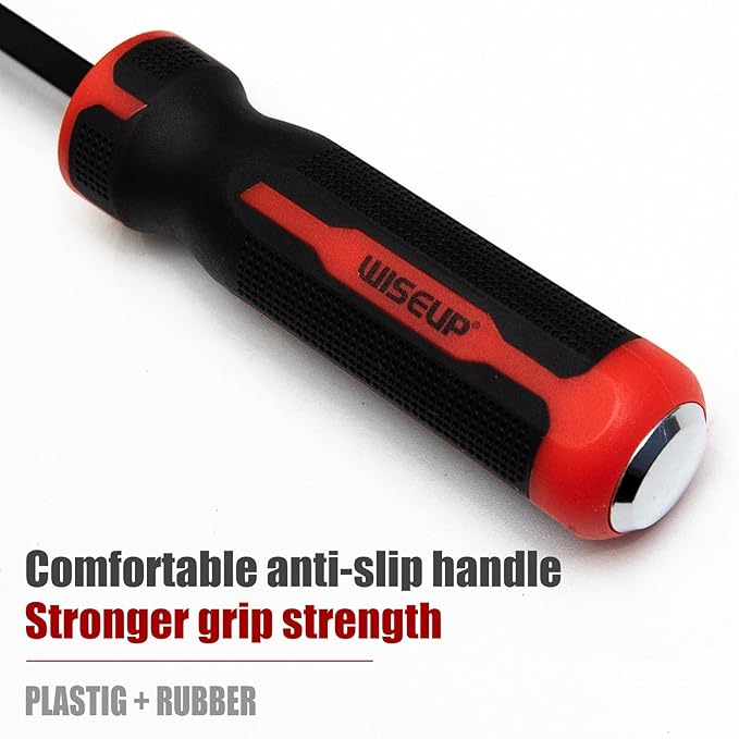WISEUP 4-Piece Pry Bar Set竊?",12",18",24" Heavy Duty Crowbar with Thicker Strike Caps for Prying竊똃emolition竊똀utomotive Mechanic Hand Tools