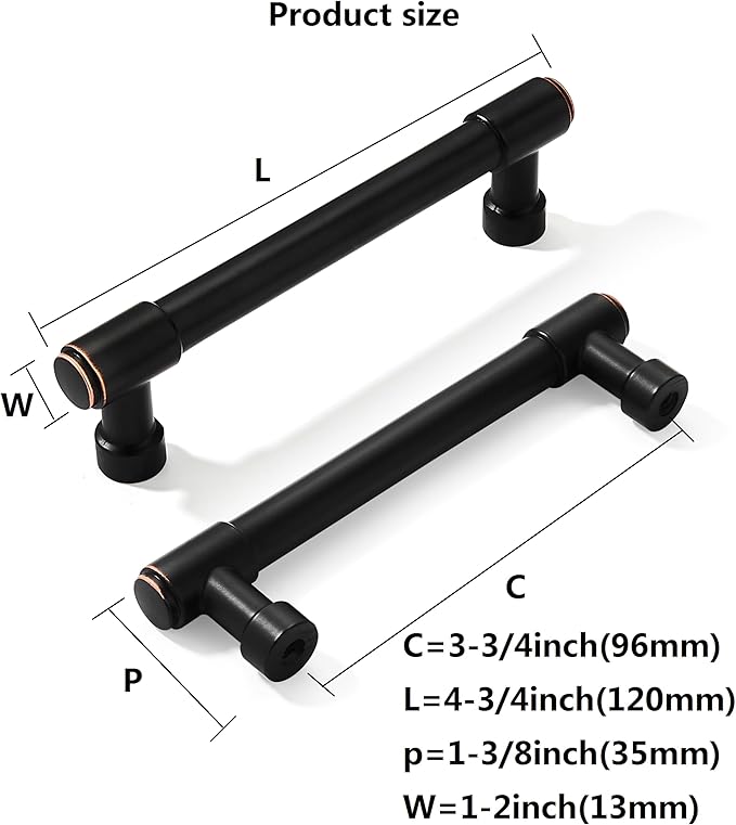 khtumeware 10 Pack 3-3/4 Inch(96mm) Oil Rubbed Bronze Cabinet Pulls Cabinet Handles Kitchen Cabinet Hardware for Cupboard Drawer Pulls Dresser Handle