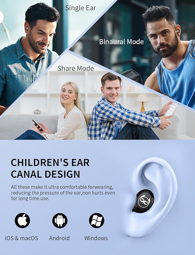 King Tiger Wireless Bluetooth Earphones, Touch Control, Hi Fi Stereo bass, Suitable for Drivers, Offices, Fitness and Entertainment.