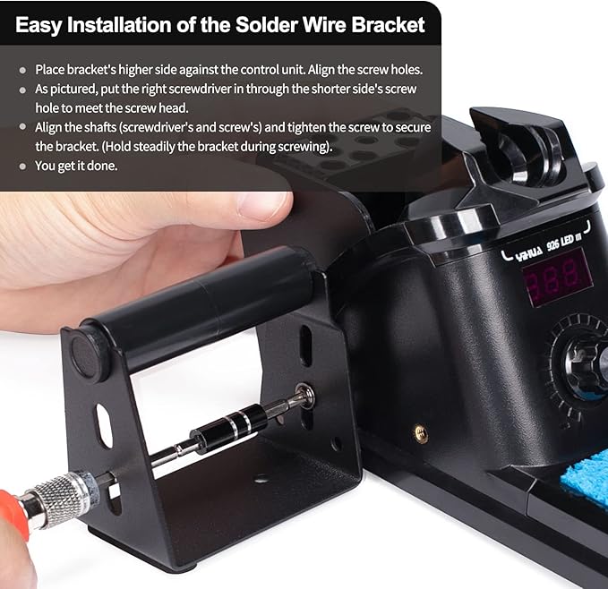YIHUA 926 III 60W Digital Display Soldering Iron Station Kit w 2 Helping Hands, 6 Extra Iron Tips, Lead-Free Solder, Solder Sucker, S/S Tweezers, 째C/쨘F Conversion, Auto Sleep & Calibration Support