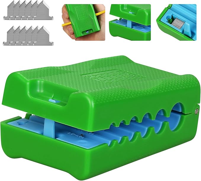 A-3511 Tube Stripper Stripping range 3.5-11mm Replaceable blade Cable Tube Slitter Fiber Optic Mid Span Cable Cutting Tool Jacket Tube Slitter Loose Tube Buffer with 12pcs spare blade