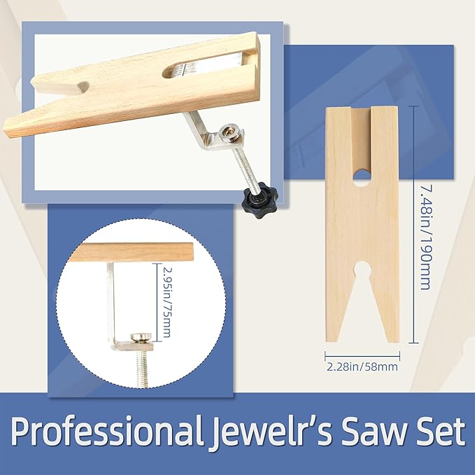 tooltos Jewelry Wax Ring Carving Tools Jewelers Lost Wax Casting Kit Ring Sizer Jewelry Making Kit Jewelers Saw with Blades Bench Pin Carving File Double-Ended