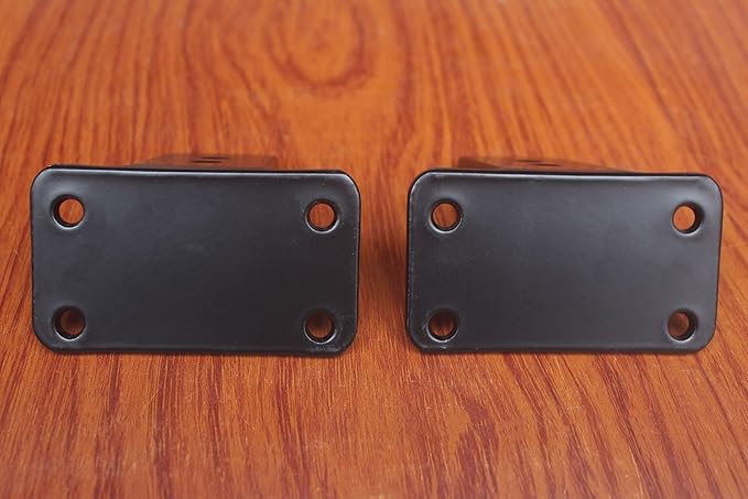 8 Pack - 4 inch Black Hidden L Shelf Bracket (1/5 Inch Thicked) Iron Floating Shelf Brackets Rustic Industrial Metal Brackets for Shelf Support