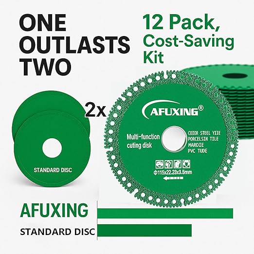 Indestructible Disc for Grinder 4 1/2 Inch, 12PACK Indestructible Disc 2.0 for Angle Grinder 7/8'', Durable Rock Slab Grinding Disc for Smooth Cutting Chamfering Grinding Materials