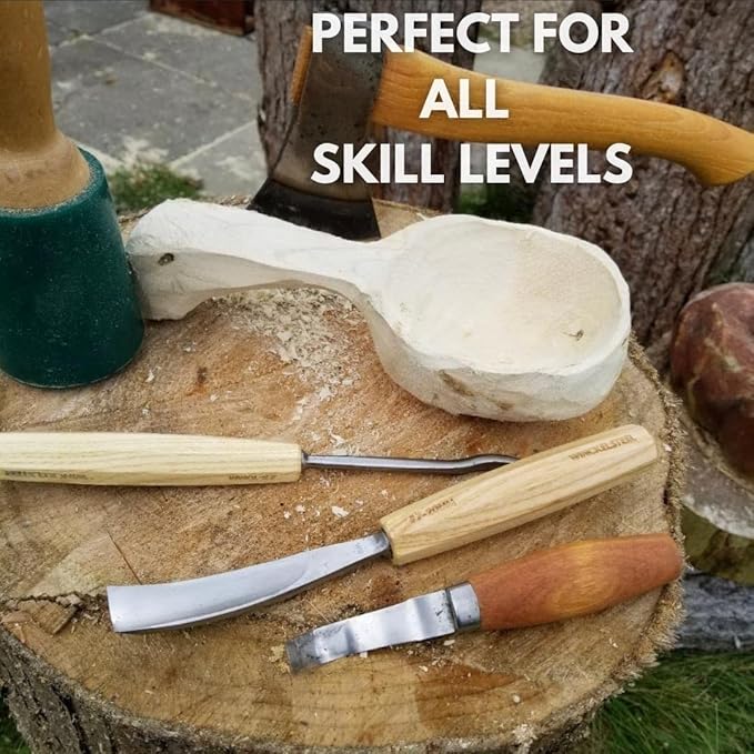 Wood Carving Tools Set of 12 Wood Chisels - Glides Through Wood Like Butter - Quality Carving Tools Chisel Set for All Skill Levels, Woodworking Tools for Hobbyists Or Professionals