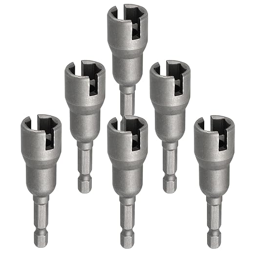 Yakamoz 6Pcs Wing Nut Driver Set Hurricane Shutter Wingnut Screw Divers Eye Bolt Drive Drill Bit Socket for Ceiling Cup Hooks Butterfly Wing Nuts Bolts