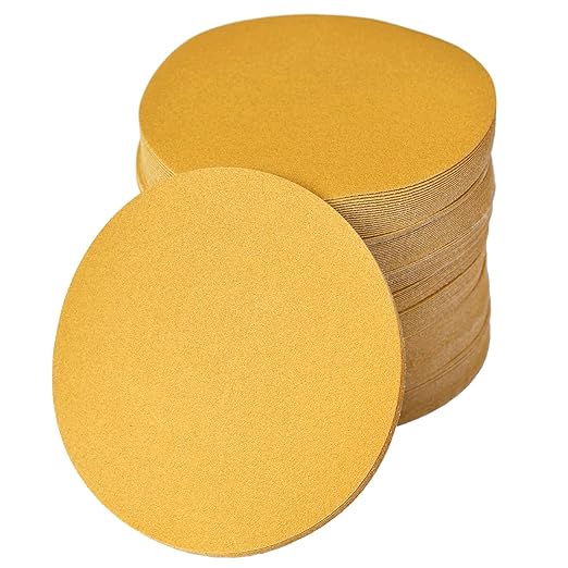 6-Inch No-Hole Hook and Loop Sanding Discs 150-Grit, Random Orbital Sandpaper for Automotive and Woodworking, 100-Pack