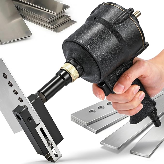 NEWTRY 5mm Pneumatic Hole Punch Industrial Air Hole Puncher Flange Tool Deep Metal Hand Punch Punching Gun Punching Machine (Hole Size, 5mm)