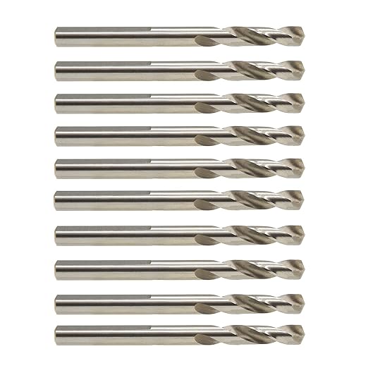 MaxTool 10PCs 1/4" x 3-1/16" Overall Length Pilot Drill BITS STUB Drills Short for holesaw arbors up to 1.5" Cut-Depth; BA02W06R1030