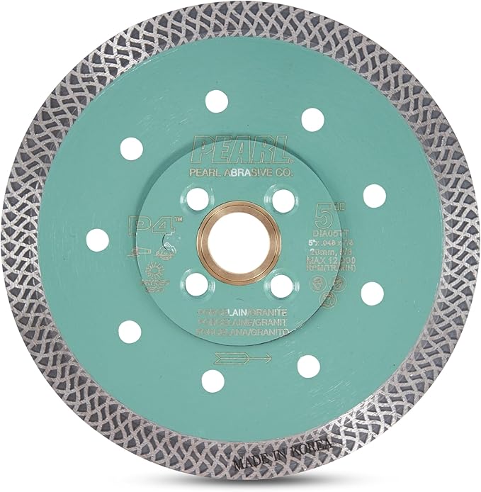 PEARL ABRASIVE CO. P4 Thin Mesh Turbo Porcelain Blade 5" 5/8"-20mm-7/8 4 Holes