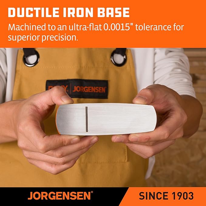 JORGENSEN 5-1/4" Wood Planer, Hand Planer for Woodworking, Low Angle Block Plane, Small Hand Plane for Detail Trimming, Wood Planing, Craft - Professional Ductile Iron Body, Adjustable Cutting Depth