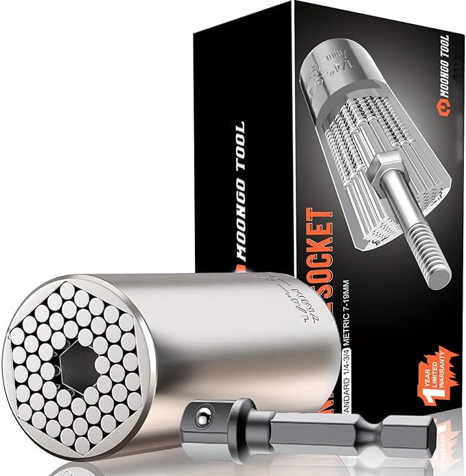 Super Universal Socket Tools Gifts for Men - Christmas Stocking Stuffers for Men Grip Socket Set with Power Drill Adapter Cool Stuff Ideas Gadgets for Him Birthday Gifts for Dad Women Husband