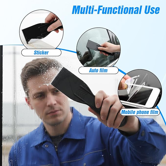 6PCS Plastic Putty Knife, 2 Inch Black Plastic Putty Filler Knife, Flexible Putty-Scraper, Wall Scraper, Spatula Tool for Repairing Walls, Pasting Plaster, Spackling, Removing Wallpaper, Applying Mud
