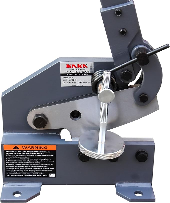 KAKA INDUSTRIAL Metal Shear, 5 Inch Sheet Metal Cutter for Steel Bars and Copper Plates,Hand Tool for Auto Repair, HVAC Duct Trimming,DIY Workshops HS-5