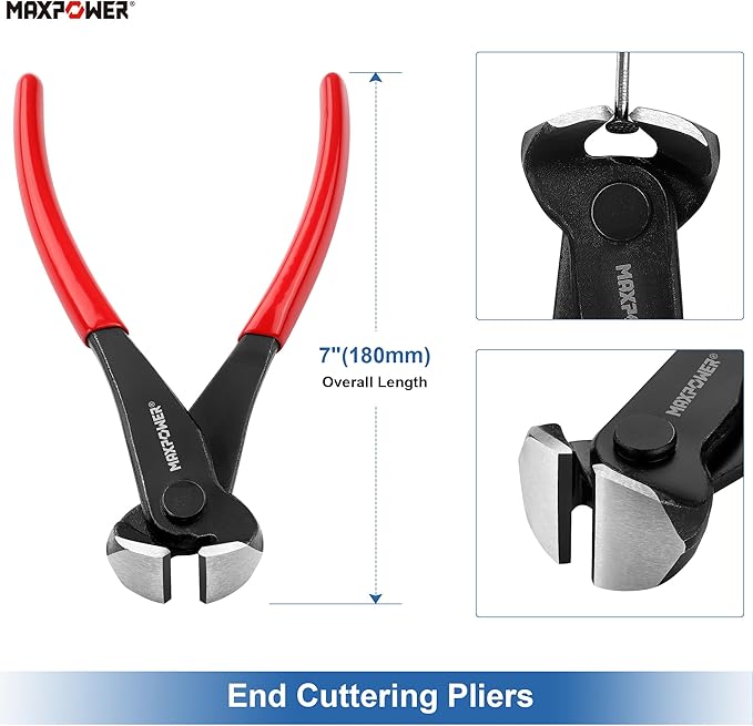 MAXPOWER 3PCS Nail Puller Set, 9 inch End Cutting Nippers, 7 inch End Cutting Pliers, 8 inch Carpenter's Pincers