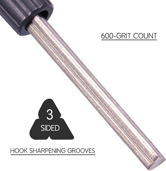 Kraken Bass Fishing Hook Sharpener - Diamond Stone & Grooved for Fishing Hooks and Knives