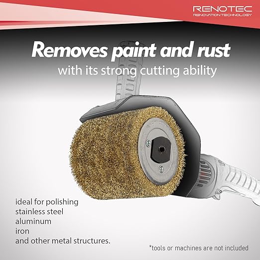 Steel Wire Drum, Copper Plating 0.3mm Wire, 4.33" x 4", 110x100mm, Heavy Rust Removal, for Burnishing Polishing Machine