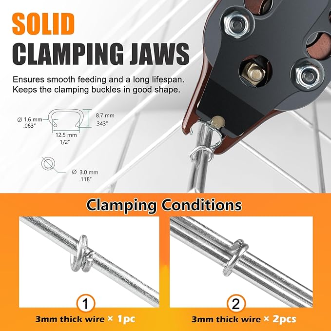 K-SC760 16 Gauge Pneumatic Hog Ring Gun with 1000PCS Hog Ring Staples, 1/2-Inch Crown, 3.0-4.8mm Closure Diameter Hog Ring Pliers C Ring Gun for Mattress, Fencing, Wire Cages