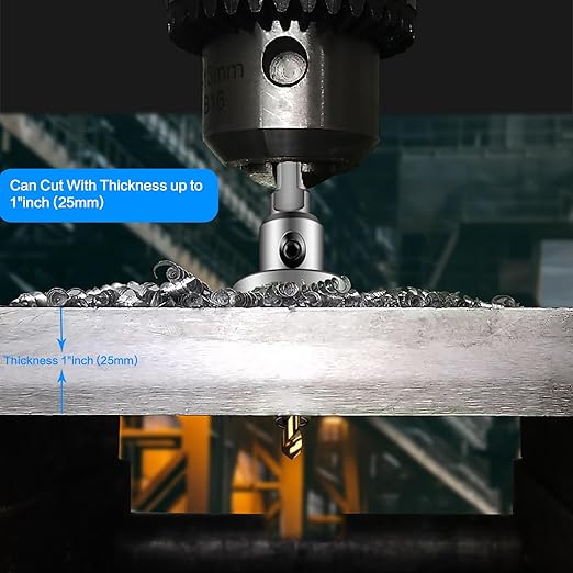 DKIBBITH TCT Hole Saw 2-1/4"(57mm) Heavy Duty Tungsten Carbide Tipped Hole Cutters for Stainless Steel, Copper, Iron, Brass, Plastic with Titanium-Plated Pilot Drill Bits.