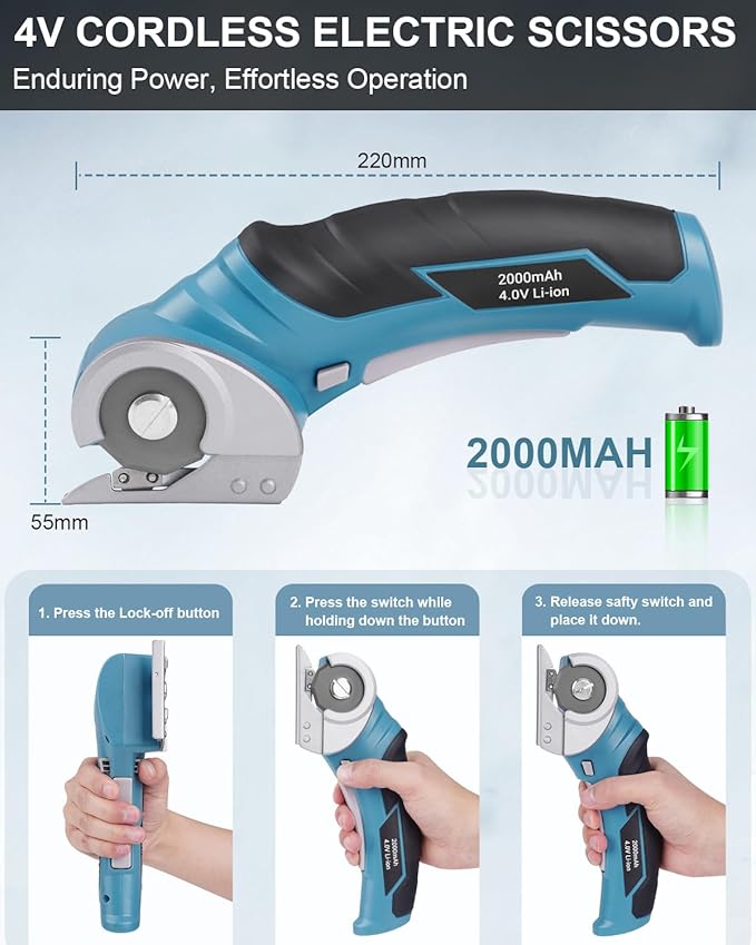 Cardboard Cutter Cordless Electric Scissors - Mens Valentines Day Gifts for Him Electric Box Cutter for Cardboard Recycling, Heavy Duty Carpet Cutting Tool for Plastic, Box, Leather