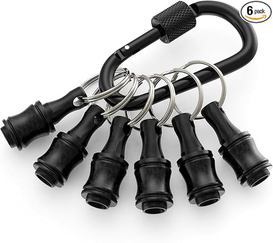 Valkynos 6 Pcs Drill Bit Holder Mens Gifts, 1/4 Bit Holder Key Chain, Impact Bit Holder, Quick Release Bit Organizer Cool Gadgets for Nut Driver Screwdriver&Drill Bits w/Key Chain Carabiner