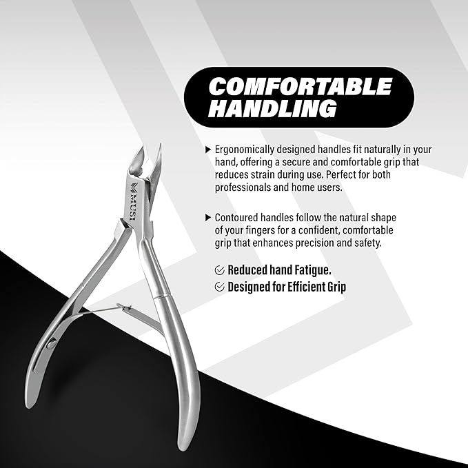 MUSI Nail Cutter & Cuticle Cutter, Precision Cuticle Trimmer & Nippers with Sharp Blades for Fingernails & Toenails,Professional Stainless Steel for Manicure & Pedicure