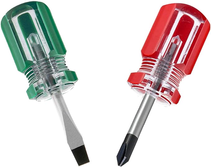 Buspoll Stubby Screwdriver ??Compact Short Screwdriver for Tight Spaces, Durable Chrome-Plated Steel Construction, Easy to Use, Versatile Tool.