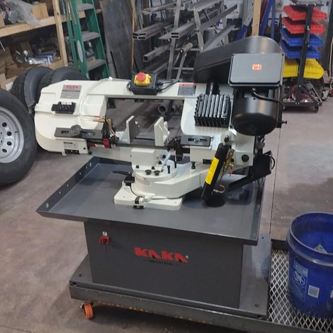 KAKA INDUSTRIAL Metal Band Saw,7inch x 8.25 inch (178x300mm) Rectangular,Adjustable 45°-90° Bow,1.5HP Metal Horizontal Band Saw,for Steel, Aluminum, Pipe Cutting in Workshops & Fabrication BS-712R