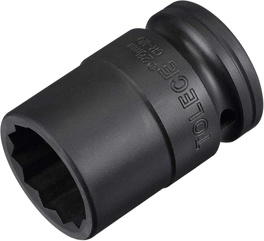uxcell 3/4-Inch Drive 26mm 12-Point Impact Socket, CR-MO Steel 56mm Length, Standard Metric Sizes