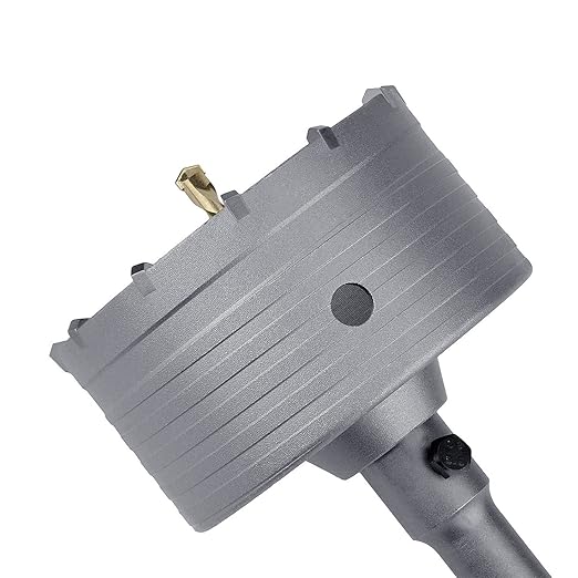 95mm (3-3/4inch) Concrete Hole Saw with 220mm SDS Plus Connecting Rod, Tungsten Carbide Teeth (7.7mm x 4mm) Cement Hole Saw for Concrete Cement Brick Wall Stone (95mm (3-3/4inch)