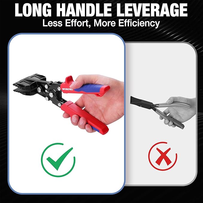 WORKPRO 3-Inch Sheet Metal Bender & Hand Seamer Tool, Heavy-Duty Steel Sheet Metal Brake Pliers for Bending, Seaming, Flattening with Ergonomic Handle and Smooth Jaw