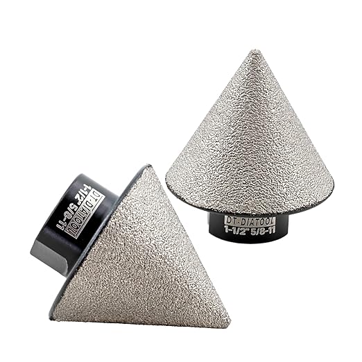 DT-DIATOOL Diamond Beveling Chamfer Bit 1-1/2 Inch, 2-Pack for Tile Porcelain Ceramic Granite Marble Existing Holes Enlarging Polishing Shaping Trimming Repairing