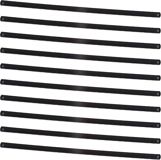 HAUTMEC 6-Inch Professional Bi-Metal HSS Blades 10 Pack, Mini Hacksaw Replacement Blades Set, 24 TPI High Speed Steel Grounded Teeth - HT0417