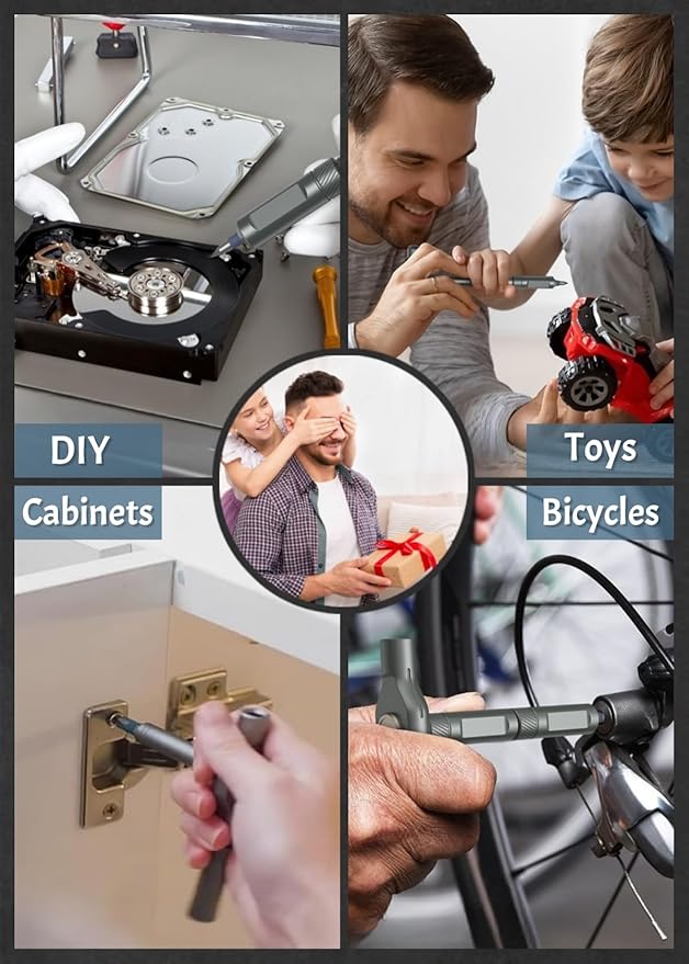 Upgraded 42 in 1 Magnetic Screwdriver Set, Ankilo DIY Ratchet Screwdriver Set, Multi Bit Magnetic Drive with 40 PCS Portable Repair Tool Kit for Home, Bike, Repairs - for Christmas Gifts (Grey)