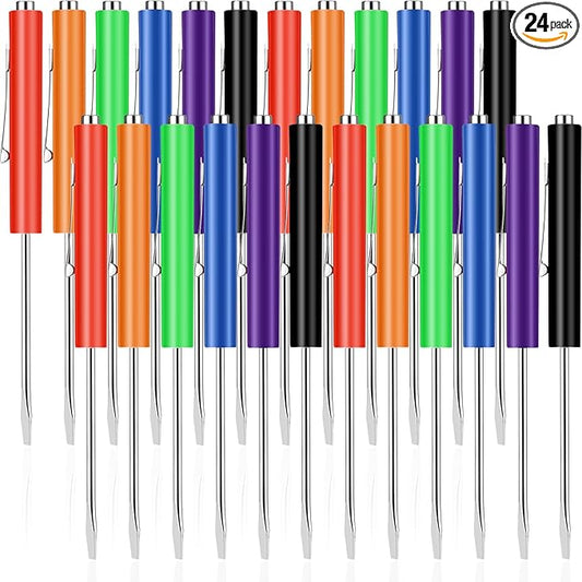 24 Pieces Pocket Screwdriver Mini Tops And magnetic pocket screwdriver with A Single Blade Head for Mechanical, Electrician (Colorful)