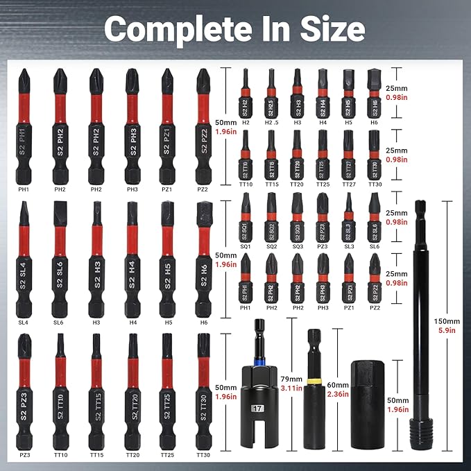 80-Piece Impact Magnetic Nut Driver Set, SAE/Metric Nut Driver Set, Socket Adapters, Bit Holder, Wing Nut Driver, Universal Sockets, Quick Release Extension, Power Bits, Slotted Storage Box