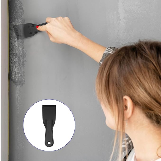 5 pcs 2 Inch Flexible Plastic Paint Scraper Plastics Putty Knife for Spackling Patching Plastic Scraper for Taping Drywall Spreading Painting Wall Scratching
