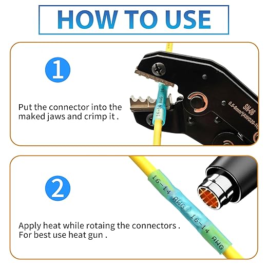 Heat Shrink Butt Connectors - Oiojuct Waterproof Wire Crimps for Marine and Automotive Wiring (80Pcs)