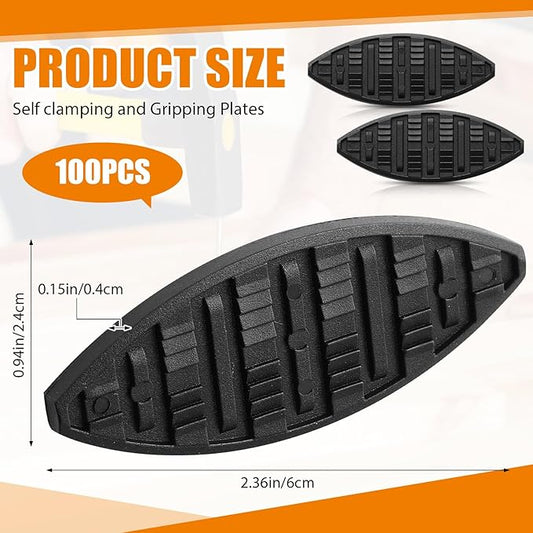 Cost-Effective Biscuit Joiner Kit - 100Pcs Durable Plastic Joining Biscuits & Self-Clamping Plates for Woodworking Projects, Furniture, Door Frames