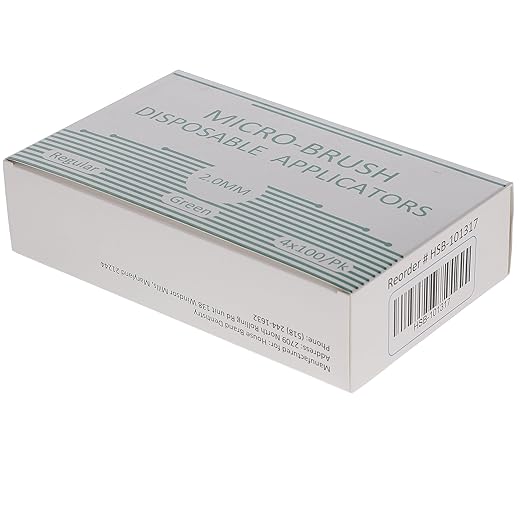 HSB 101317, Micro-Brush Applicators, Disposable Dental Micro Brushes, Bendable Neck for Precision Application, Ideal for Dental & Cosmetic Applications, Regular, Green, 400/Pk, Case of 40 Boxes