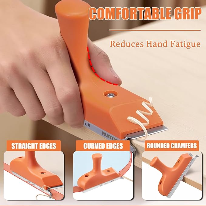 RUITOOL Edge Banding Trimmer with Sharp Stainless Steel Blades and Ergonomic Grip, Suitable for Veneer, PVC, and ABS on Straight, Curved, and Chamfered Edges