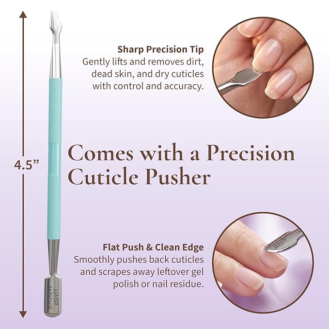 Professional Cuticle Cutter & Pusher Trimmer Manicure Tools with Double Spring ??Perfect Nail Care Tool for Manicure & Pedicure Beauty at Home/Spa/Saloon