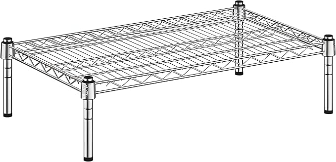 18" x 30" x 8" Chrome Wire Storage Shelf, Dunnage Rack, Commercial 1 Tier Small Shelf
