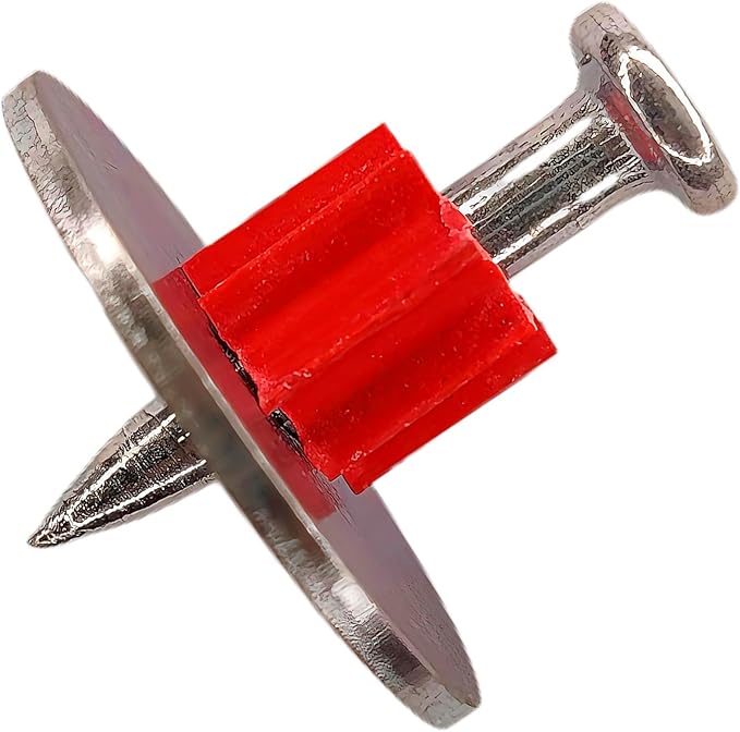 1" Powder Actuated Fasteners, Drive Pins with 1" Wahser, PW100, 100pcs/pack, 4 Pack