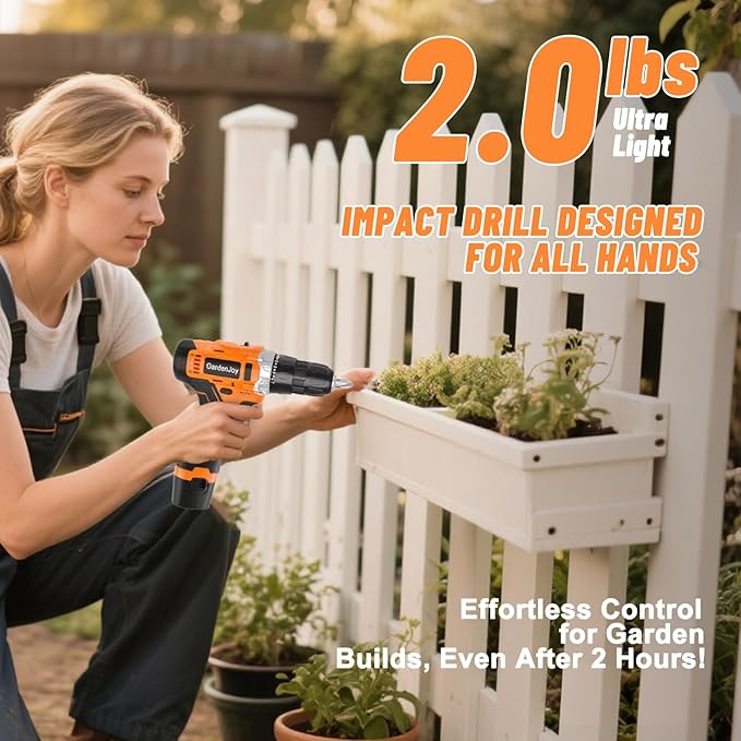 12V Cordless Electric Drill Driver Set, Powerful Lightweight Portable Rechargeable Screwdriver 42pcs Accessories,2-Speed, 24+1 Position for Wood/Wall Drilling & Screw Driving, Home DIY Tool woman man