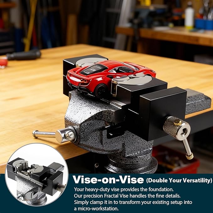ARKNOAH Heavy Duty Multi-Material Workbench Vise - Universal Clamping for Wood, Plastic, Metal & Irregular Objects, Drill Press Vise for DIY Projects, Model Building, Repair
