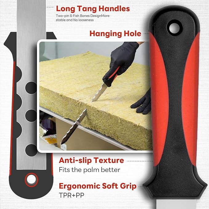 Insulation Knife & Sod Cutter Knife, 11.14-Inch Stainless Steel Sharp Double Sided Blade for foam insulation, Rockwool and Lawn Repair